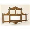 Image 1 : A late 19th Century oak and brass wall-mounted hat rack, resembling a trellis with fluted bands and.