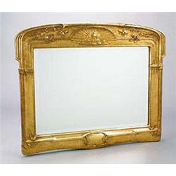 A German 'Jugendstil' gilt gesso and wooden wall mirror, in the manner of Richard Riemerschmid, of s