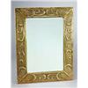 Image 1 : An Arts and Crafts brass-faced wooden rectangular wall mirror, embossed in each corner with a butter