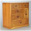 Image 1 : A Burr-wood collector's small cabinet, of upright rectangular shape having a series of short drawers