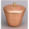 Image 1 : A Copper and Brass box and cover, attributed to W.A.S. Benson, of tapering shape with a slightly dom