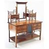 An Anglo-Japanese Mahogany Dressing Table, in the manner of Godwin, the superstructure having a cent