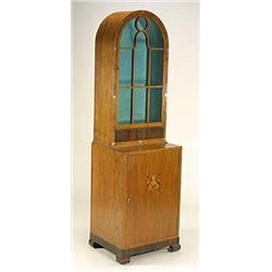 'Gaylayde' - An Art Deco inlaid walnut display cabinet, designed by ....Richter for the Bath Cabinet