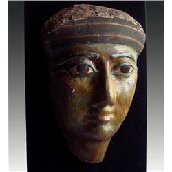An Egyptian Cartonnage Anthropoid Mummy Mask