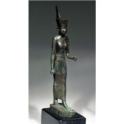 An Egyptian Bronze Statuette of the Goddess Neith