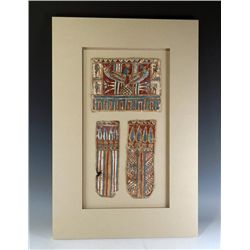 A Set of 3 Egyptian Cartonnnage Panels  - Winged Isis