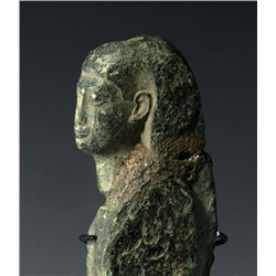 A Rare Egyptian Gray Schist Osirus Figure