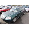 Image 1 : 1999 GREEN HONDA CIVIC 4DR SDN 183,334KM GAS 1.6L