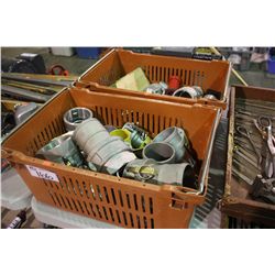 2 BASKETS OF HOSE FITTINGS