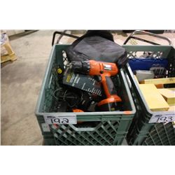 GREEN BIN OF MISC POWER TOOLS