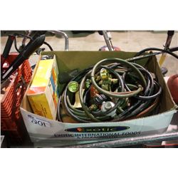 BOX OF TORCH HEADS, HOSES & REGULATORS