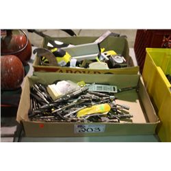 2 BOXES OF TOOLS & DRILL BITS