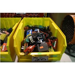 YELLOW BIN OF ASSORTED ALLEN KEYS