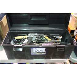 BLACK TOOL BOX & CONTENTS