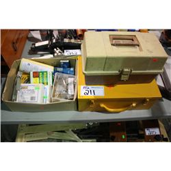 PAINT SPRAYER, TOOL BOX WITH CONTENTS & BOX OF