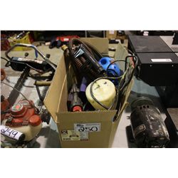 BOX OF PAINT SPRAYERS AND VACUUM