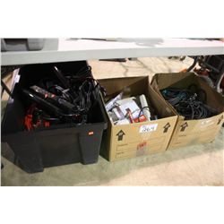 3 BOXES OF ASSORTED EXTENTION CORDS & POWER BARS