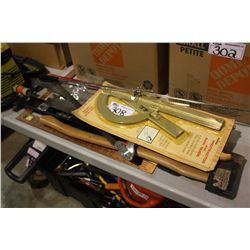 LOT OF LARGE TOOLS & SQUARES