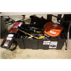 HUSKY PRESSURE WASHER & TOOL BOX OF ASSORTED TOOLS