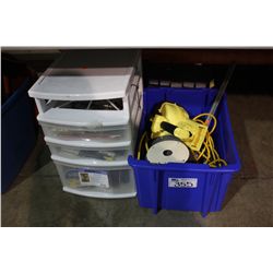 BIN OF ASSORTED TOOLS & HARDWARE