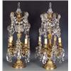 Image 1 : VERY FINE PAIR OF LOUIS XVI STYLE GILT BRONZE AND CUT GLASS FOUR LIGHT GIRANDOLES