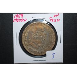 1958 Mexico Un Peso Foreign Coin; EST. $5-10