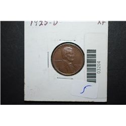 1925-D US Lincoln Wheat Back Penny; XF; EST. $10-20