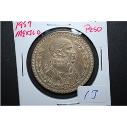 1957 Mexico Un Peso Foreign Coin; EST. $5-10