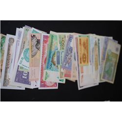 Foreign Bank Notes; Various Dates, Conditions & Denominations; Lot of 50; EST. $75-150