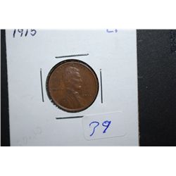 1915 US Lincoln Wheat Back Penny; EF; EST. $30-40