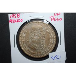 1958 Mexico Un Peso Foreign Coin; EST. $5-10