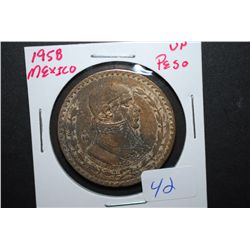 1958 Mexico Un Peso Foreign Coin; EST. $5-10