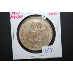 1960 Mexico Un Peso Foreign Coin; EST. $5-10