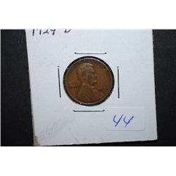 1924-D US Lincoln Wheat Back Penny; F; EST. $30-40