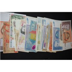 Foreign Bank Notes; Various Dates, Conditions & Denominations; Lot of 25; EST. $40-50