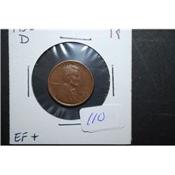 1926-D US Lincoln Wheat Back Penny; EF+; EST. $10-15