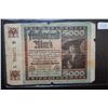 Image 1 : 1922 German 5000 Funftaufend Mark Foreign Bank Note; EST. $5-10