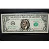Image 1 : 2003 US Federal Reserve Note $1 In Bill Folder; Cleveland OH Reserve; John Kerry Bill; Authentic Unc