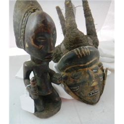 Luba Figure and Pende  Mask from Africa
