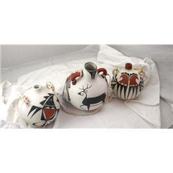 Acoma Pottery Items, Three Items