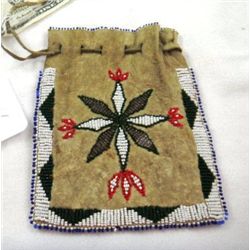 Apache Beaded Deer Hide Bag