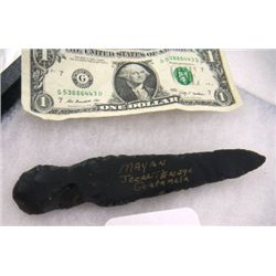 Mayan Pre-Columbian Obsidian Blade