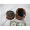 Image 1 : Lidded Wood Box with Arrowhead carved on cover