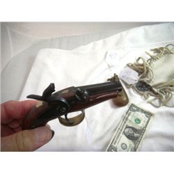 Collection to include 41 Caliber Black Power Derringer, with deer hide back containing 41 caliber ba