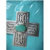 Image 2 : Navajo Sterling Cross with Turquoise Stone