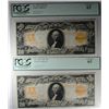 Image 1 : RARE_RARE_RARE:2  1906 $20 Gold certificates sequential #'s  PCGS65