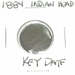 1884 INDIAN HEAD PENNY *RARE KEY DATE NICE PENNY PLEASE LOOK AT PICTURE TO DETERMINE GRADE*!!