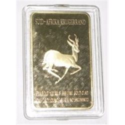 1 TROY oz GOLD CLAD BAR .999 FINE CLAD 100 MILS *RARE SUID-AFRIKA KRUGERRAND/SOUTH AFRICA*!!