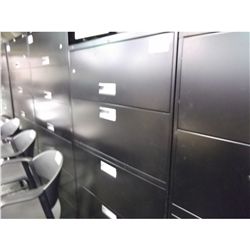 BLACK 5 DRAWER LATERAL FILE CABINET