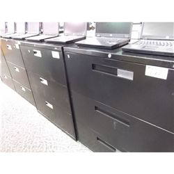 BLACK 3 DRAWER LATERAL FILE CABINET